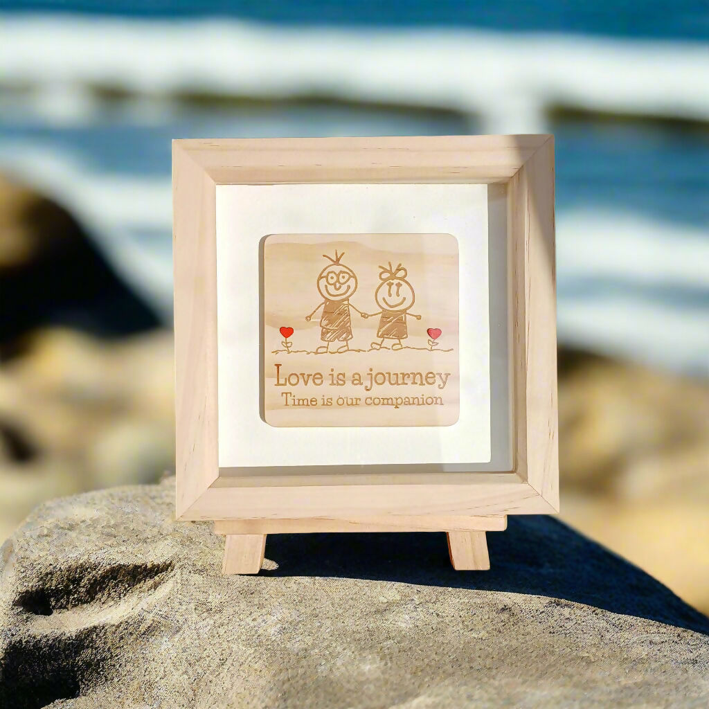 Love is a Journey Artwork Wood Frame with Stand