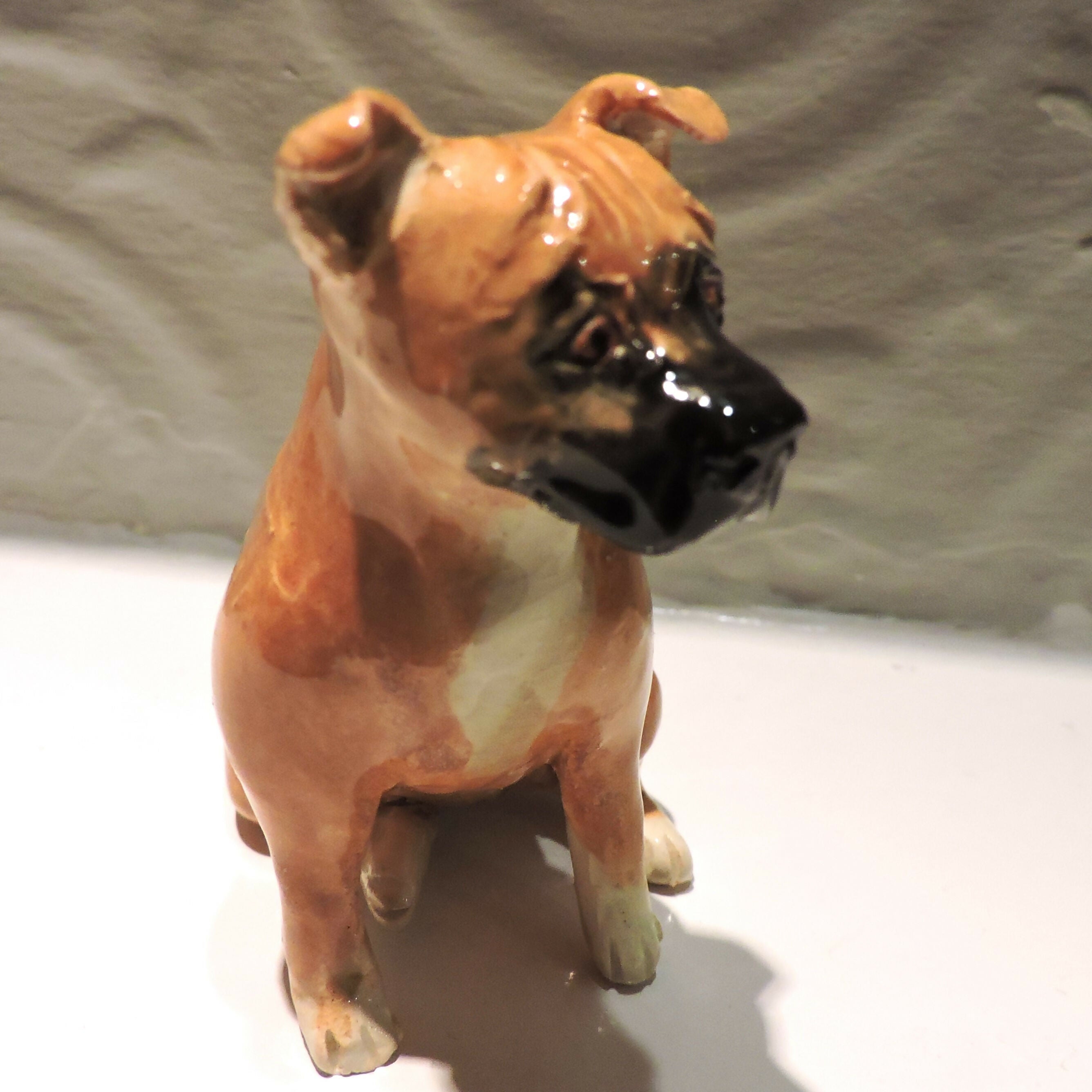 Ceramic Staffordshire Bull Terrier (Staffie) Dog Sculpture