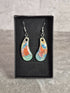 Handcrafted teardrop shaped multicoloured earrings.