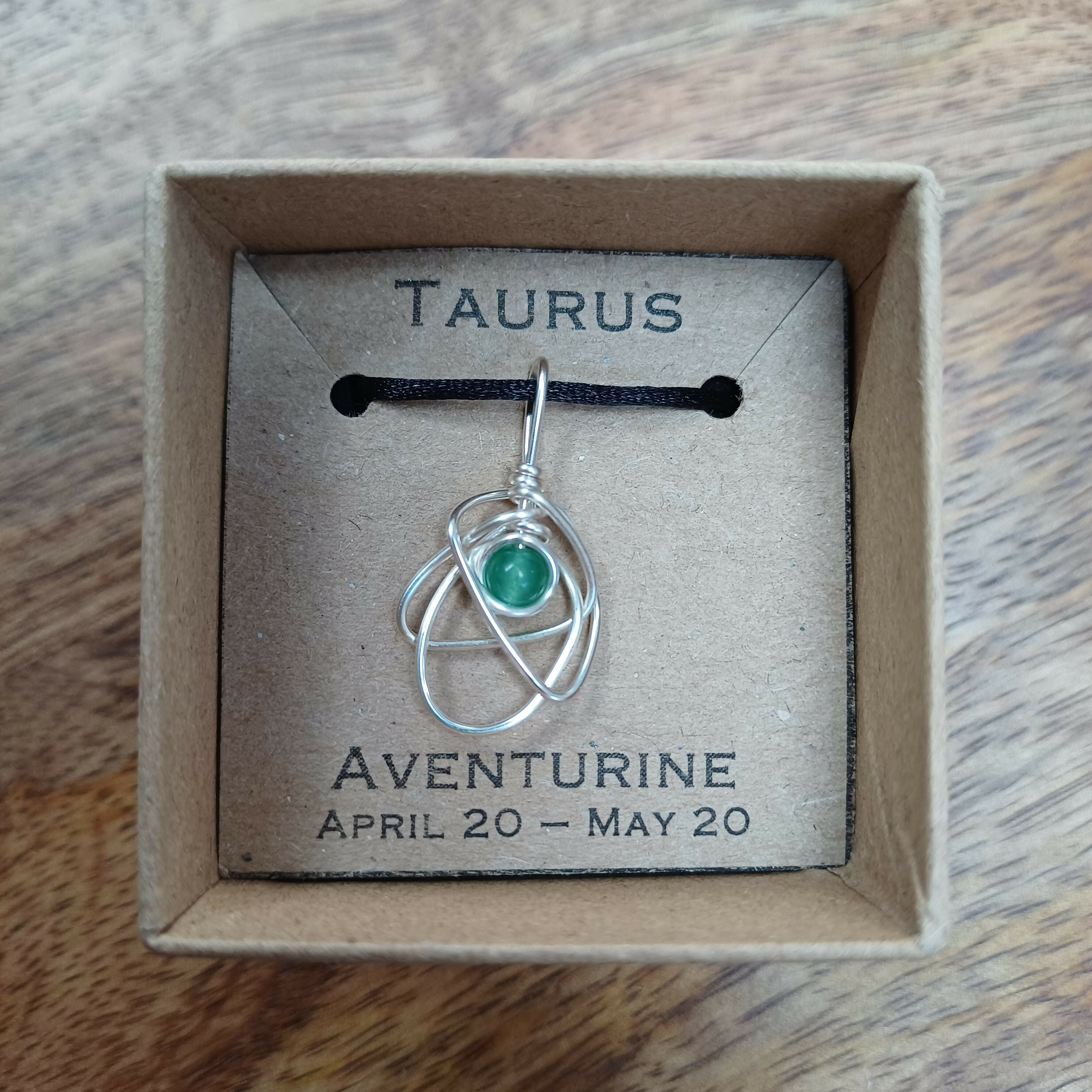 Taurus Green Aventurine Zodiac Necklace