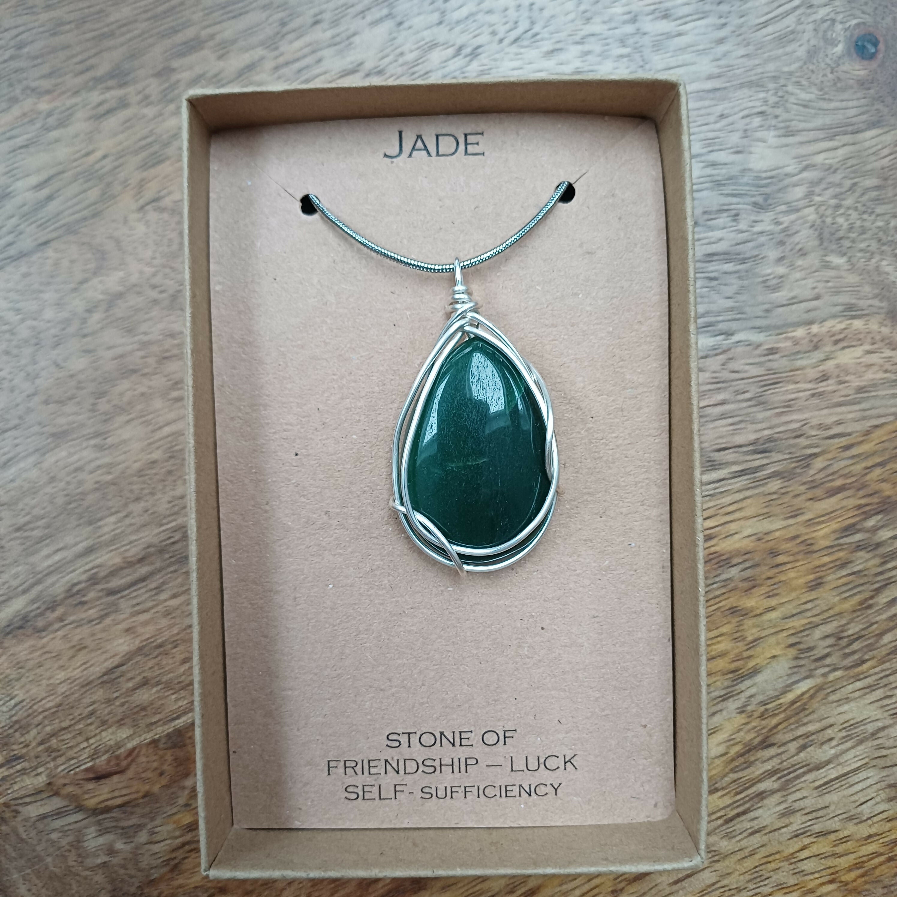Jade Wire Wrapped Pendant