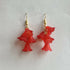 Cascading Red Flower Earrings