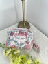 Quilted Toiletry Bag Cream with Pink Floral Design