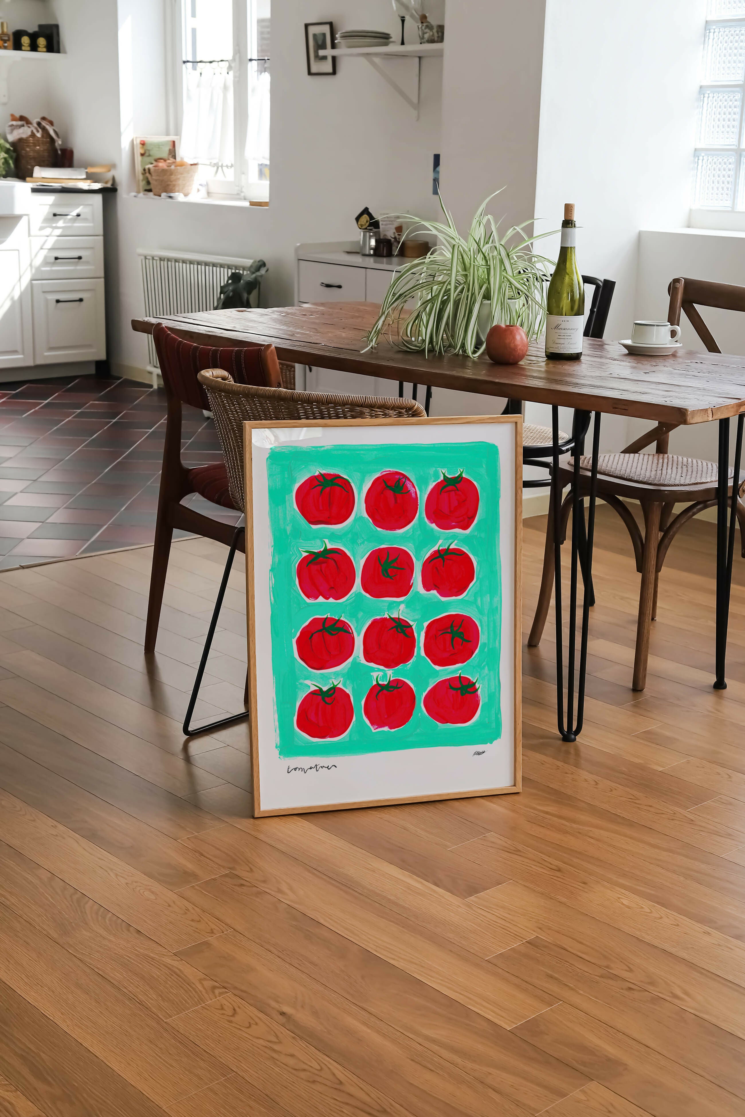 Tomatoes Hand Painted Art Print