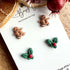 Handmade Christmas Stud Earrings / Set of 2 pairs of Studs / Handmade Polymer Clay Jewellery