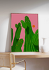 Pink Cactus Art Print