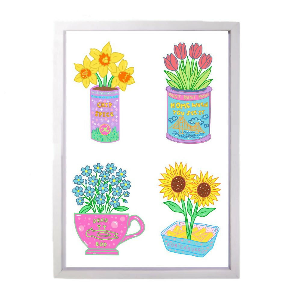 A3 Framed Hull Flower Pots