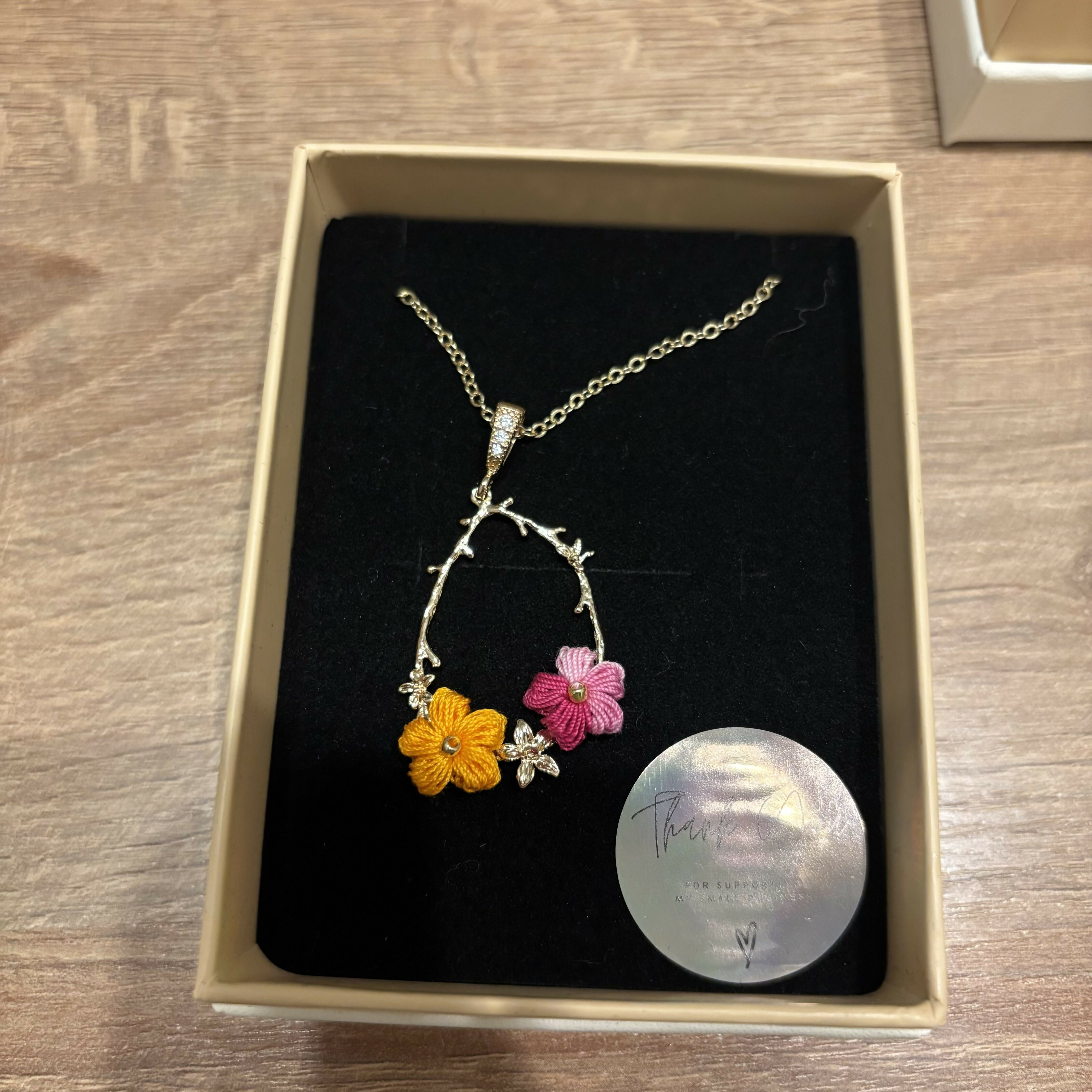 Micro Crochet Flower Necklace