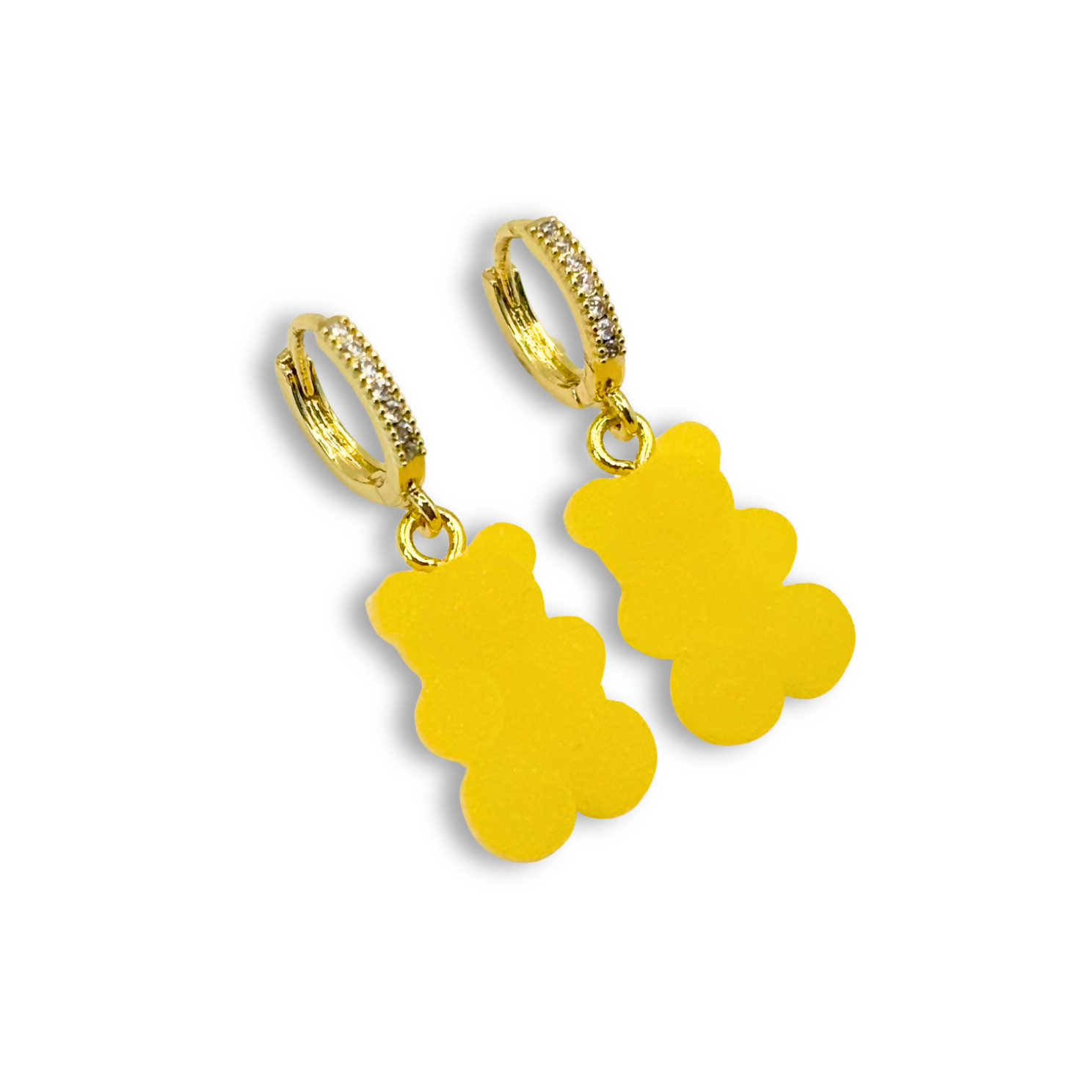 Sugar Coated Gummy Bear Hoop Drop Earrings in Fresh Orange Juice