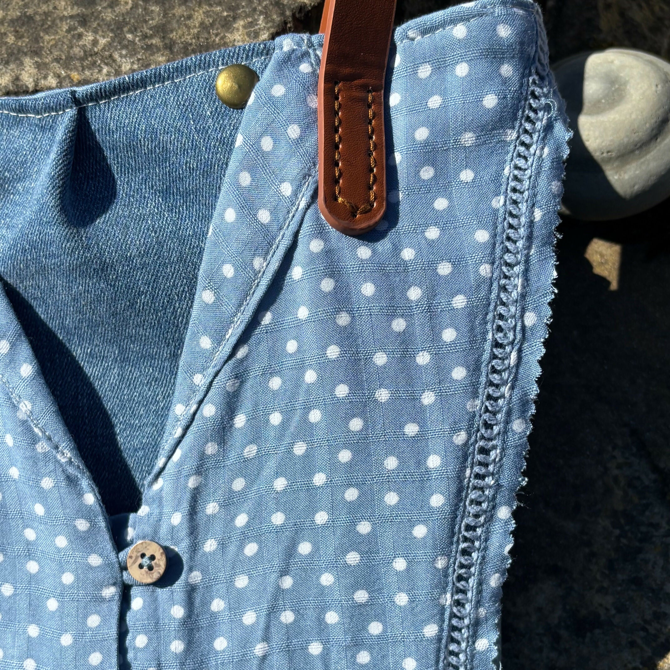 Unique Bag Handbag Made From Upcycled Jeans And Blouse