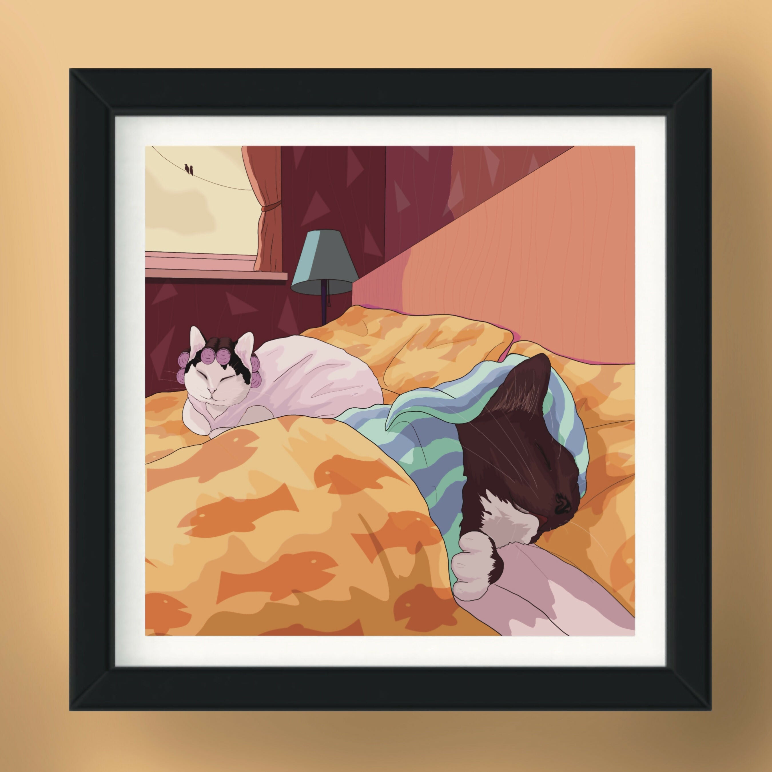 Square Frame - Cat Illustration