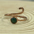 Handmade Adjustable Copper Moss Agate Ring Size R