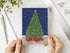 Blue Christmas Tree Traditional Christmas Card A6