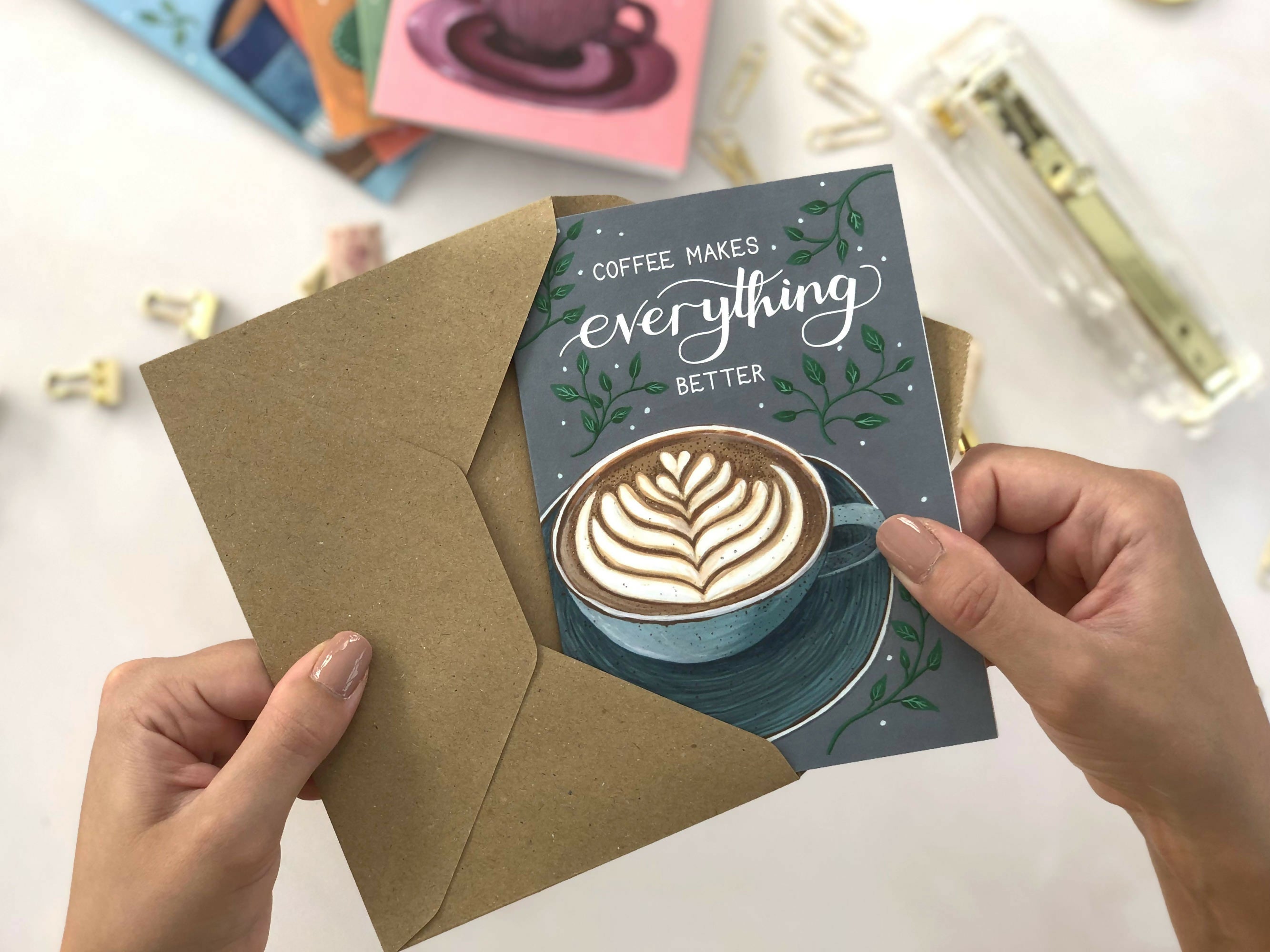 Coffee Cup A6 Greeting Card