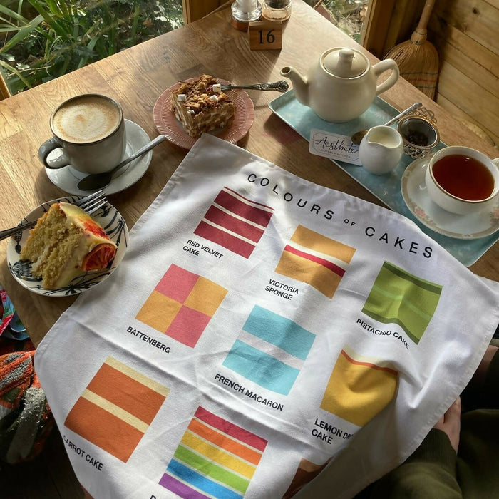 Colours of Cakes Tea Towel