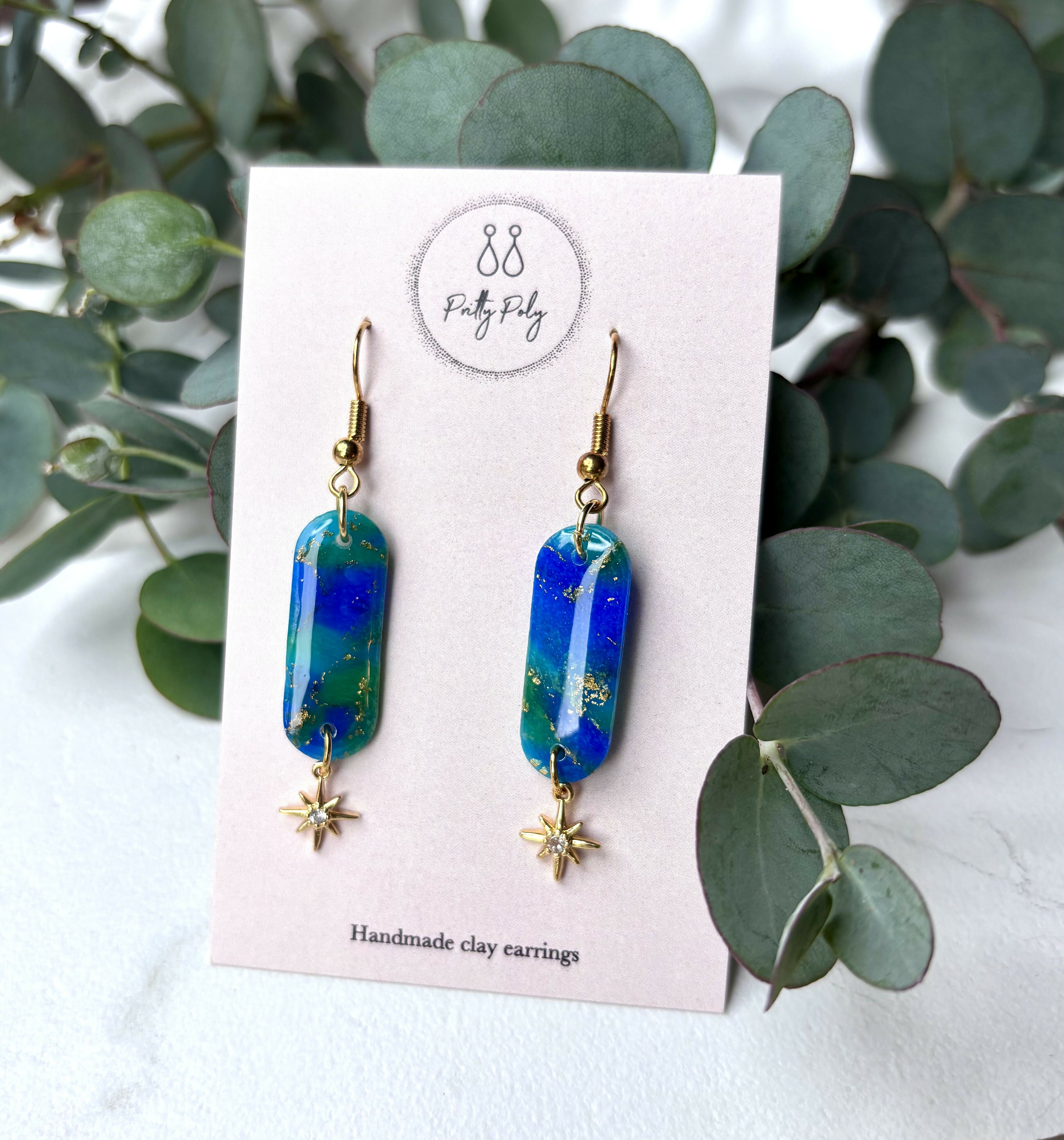 Ocean Dream Collection - Long Star Polymer Clay Earrings