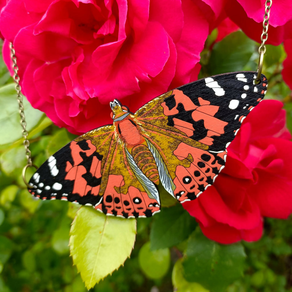 Painted Lady Butterfly Necklace