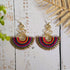 Rainbow Macrame Earrings; Statement Colourful Gold Wire Spiral Exotic Thai Boho Earrings