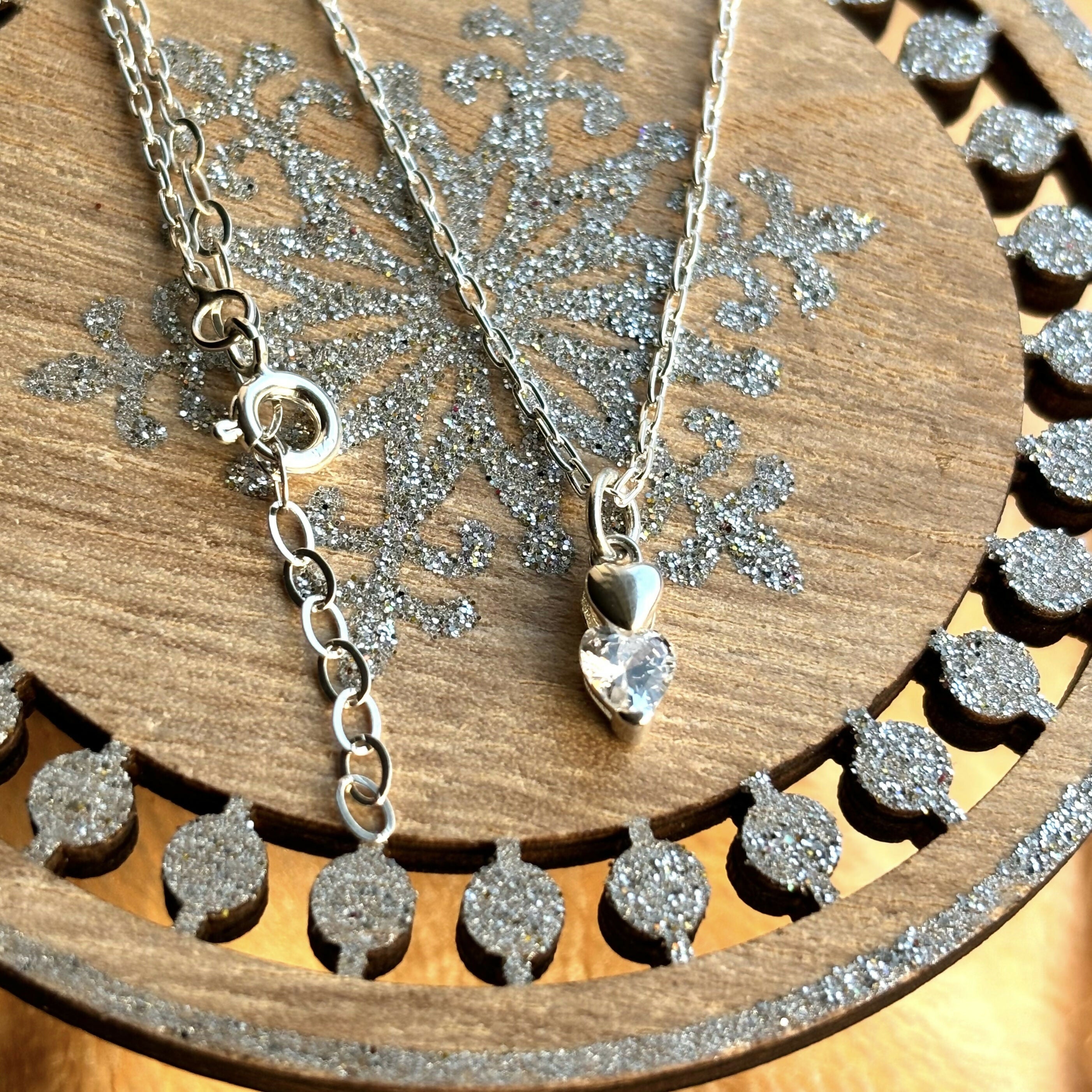 Sterling Silver Double Hearts Necklace
