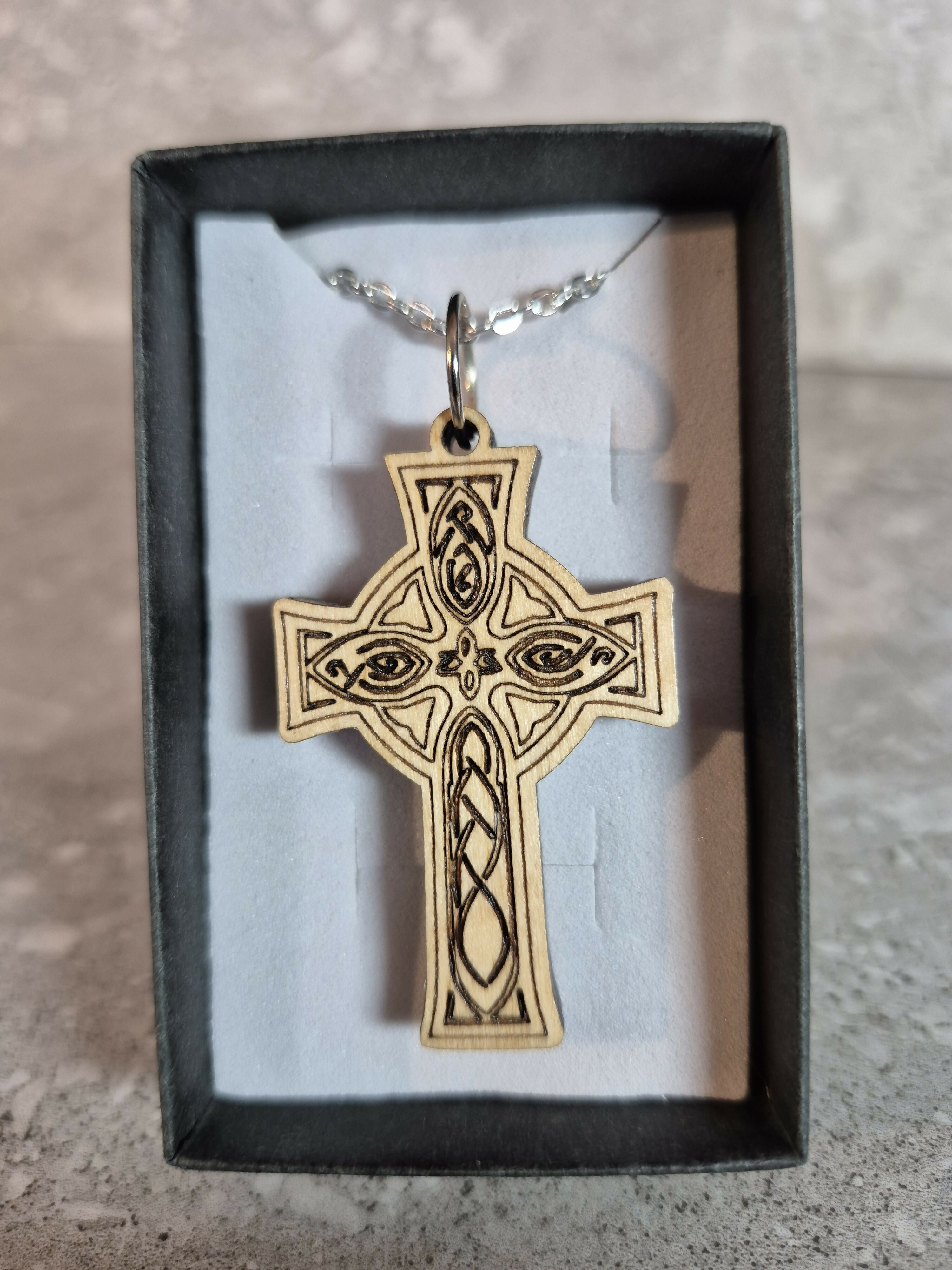 Handcrafted and Engraved Celtic Cross Pendant
