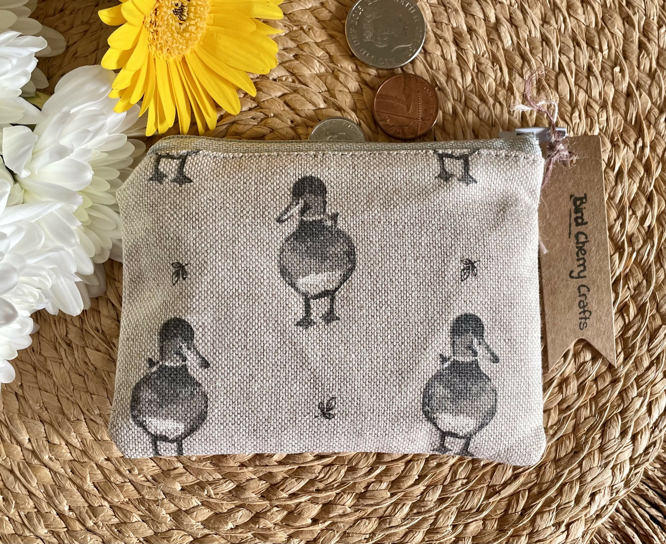 Duck Print Zipped Coin Purse