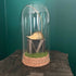 Lovely Glass Dome Featuring A Brass Mouse Sitting On An Antique Letter M Printing Block