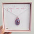 Pressed Forget Me Not 3D Chucky Teardrop Necklace Silver Plated
