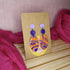 Purple And Orange Swirly Oval Dangle Polymer Clay Earrings