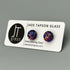 Pink & Purple Flower Dichroic Fused Glass Sterling Silver Stud Earrings - Handmade by Jade Tapson Glass.