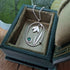 Handmade Large Silver Snowdrop Necklace With Green Onyx