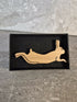 Handcrafted Cherry Veneered Leaping Hare Pin
