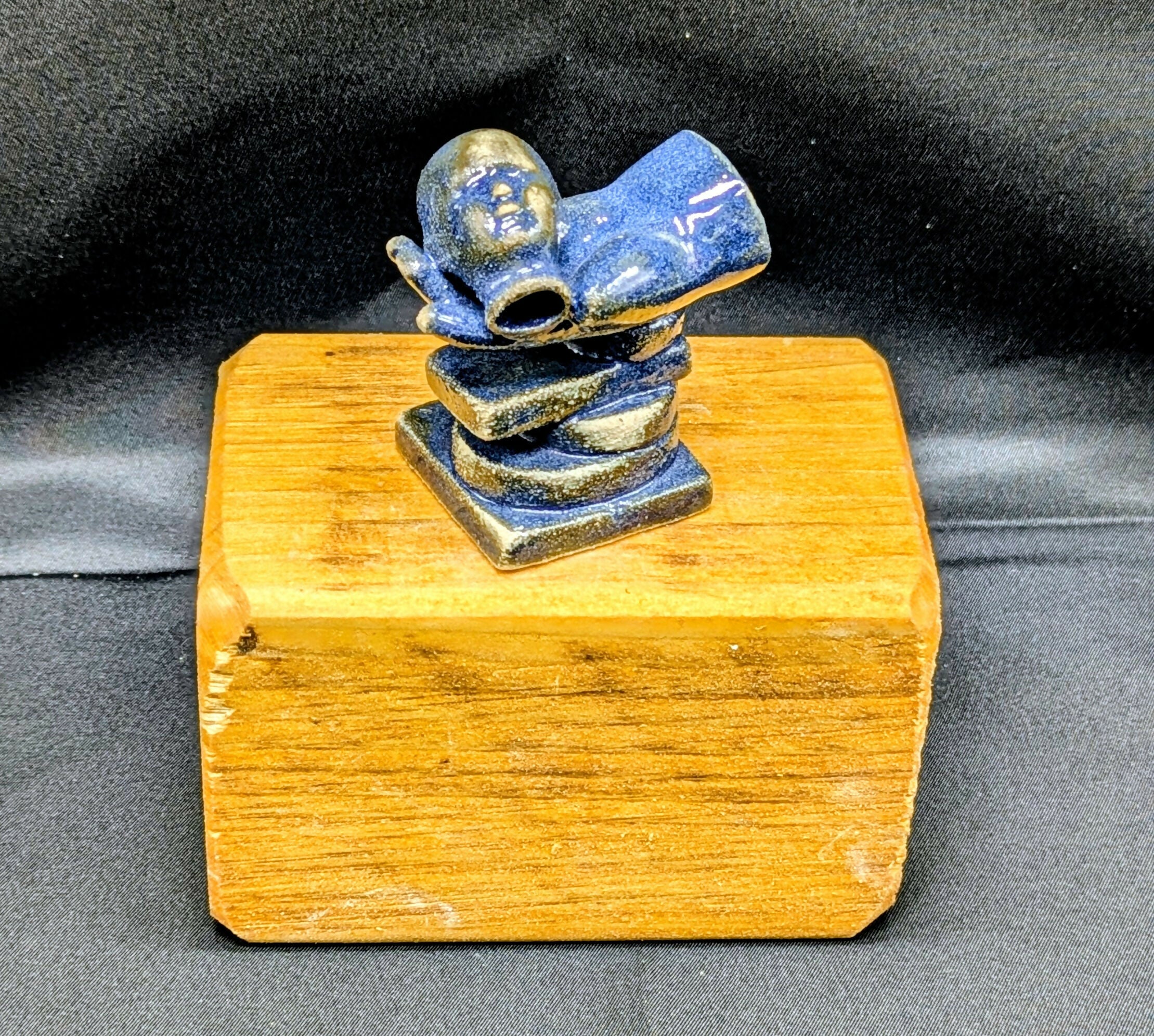 Balance Small square Heart and Duckie Ceramic Sculpture