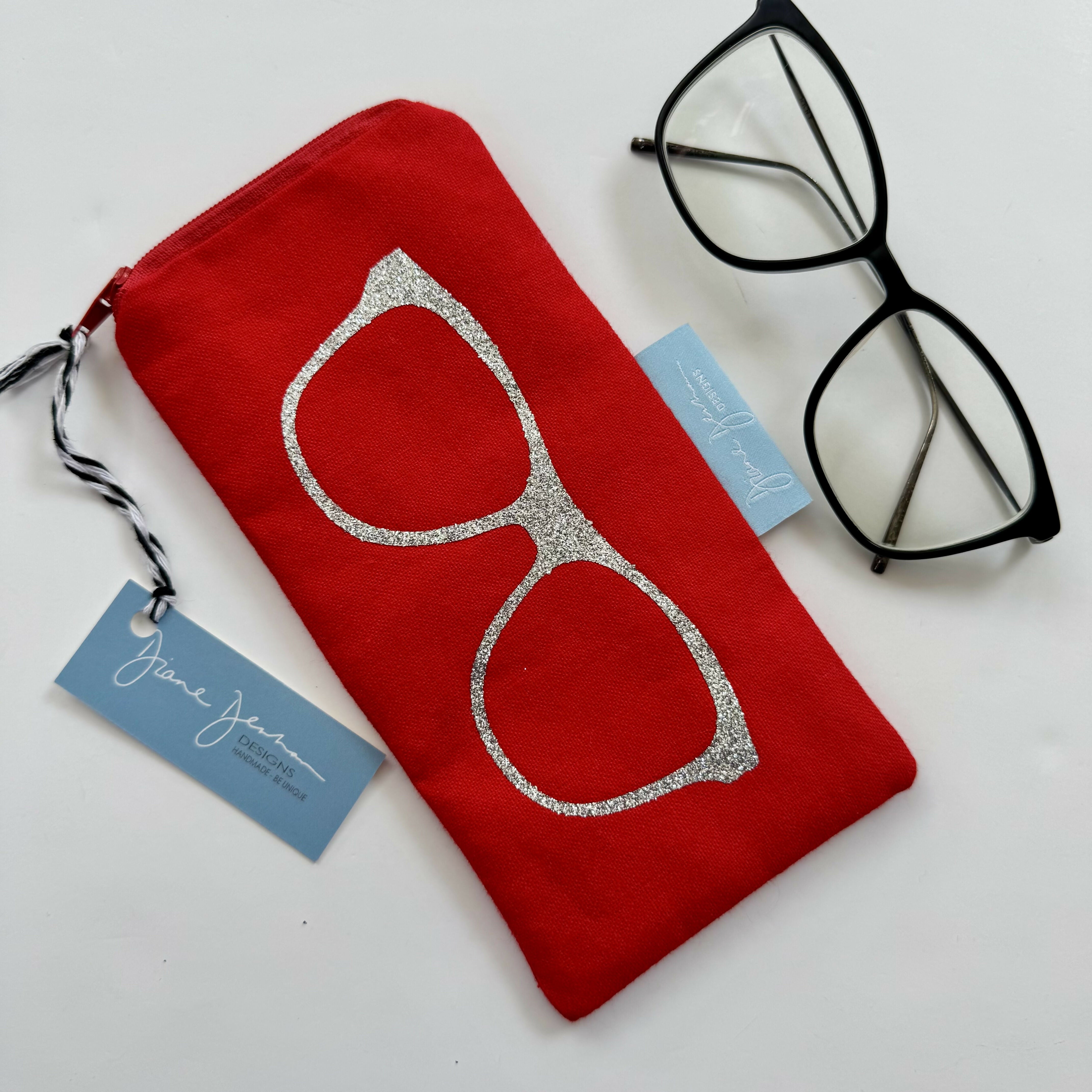 Copy of Glasses Case - Red with Glitter
