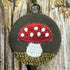 Hand Embroidered Mushroom Key Necklace