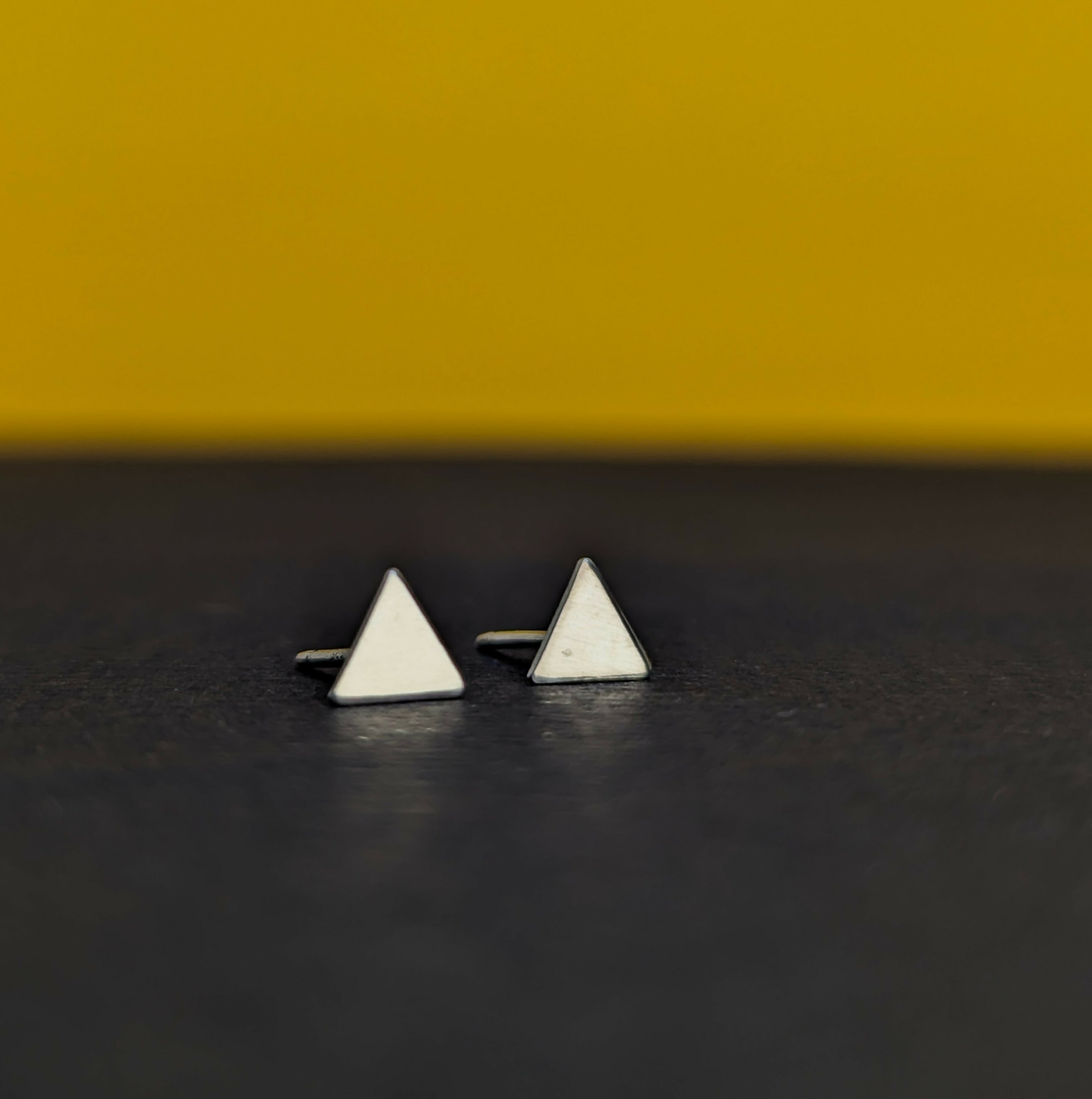 'Tria' Sterling Silver Solid Tiny Triangle Stud Earring