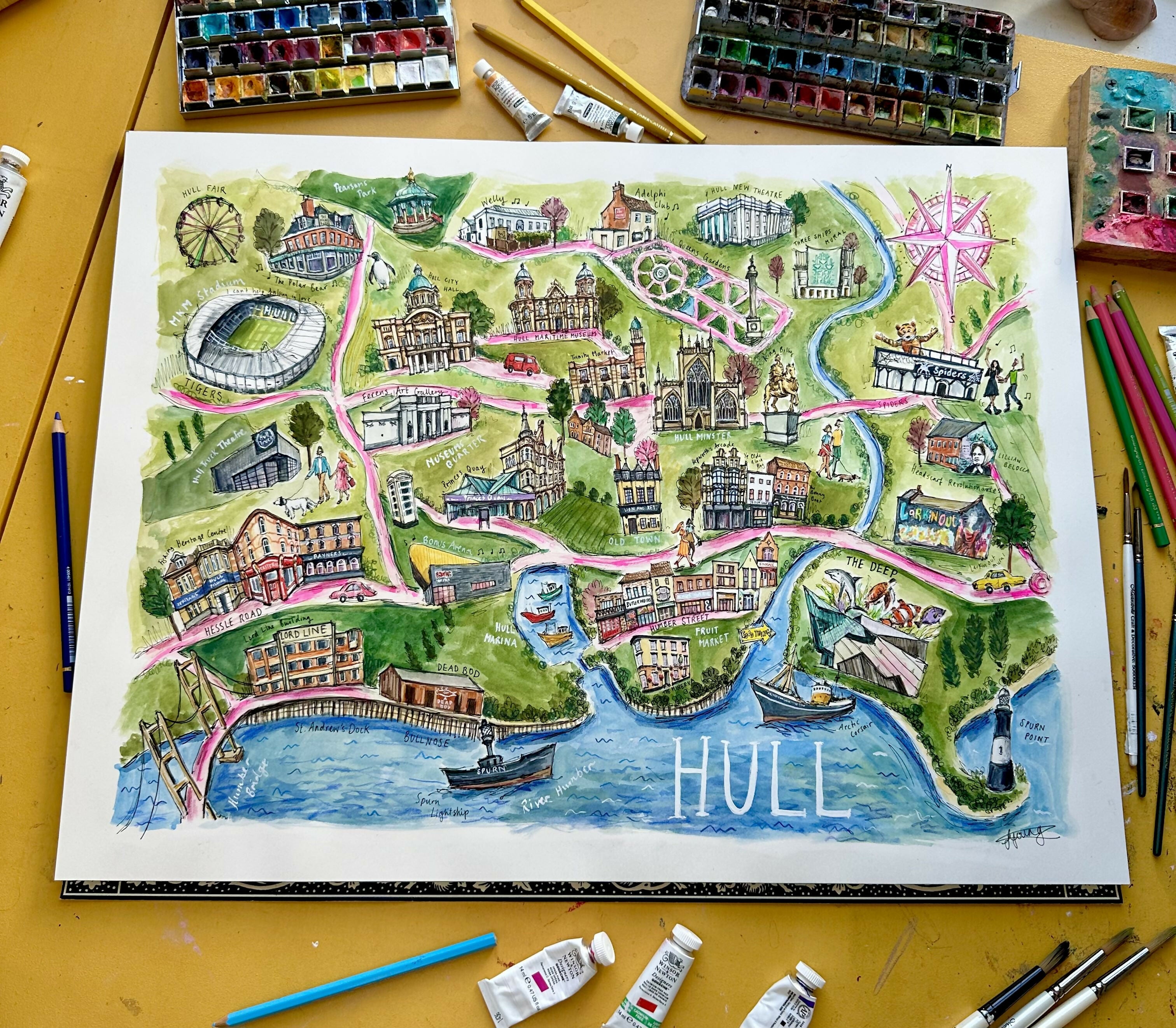 Hull Map A5 Unframed