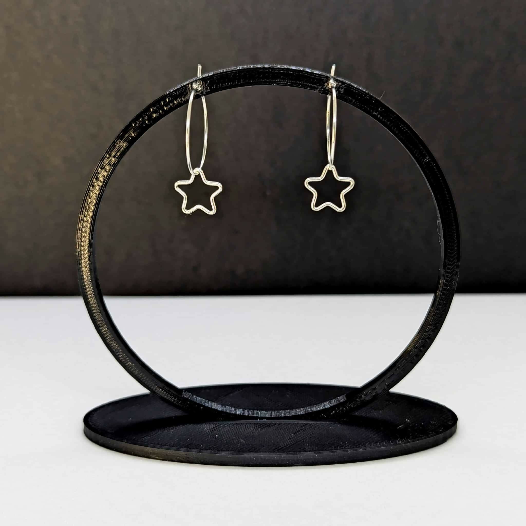 Starlight’ Sterling Silver Small Star Hoop Earring