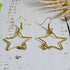 Citrine Star Gemstone Earrings; Delicate Gold Wire Bohemian Earrings With Crystal Sparkle
