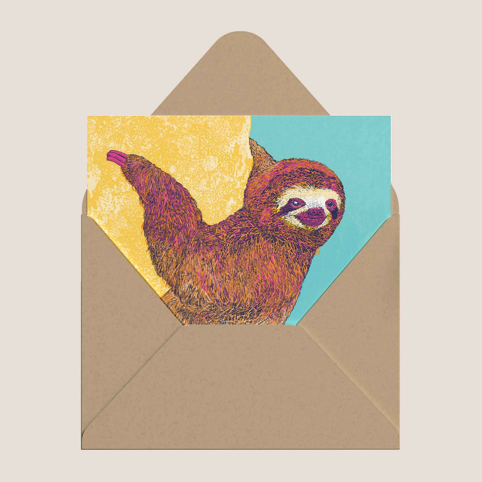 Happy Sloth - Greeting Card