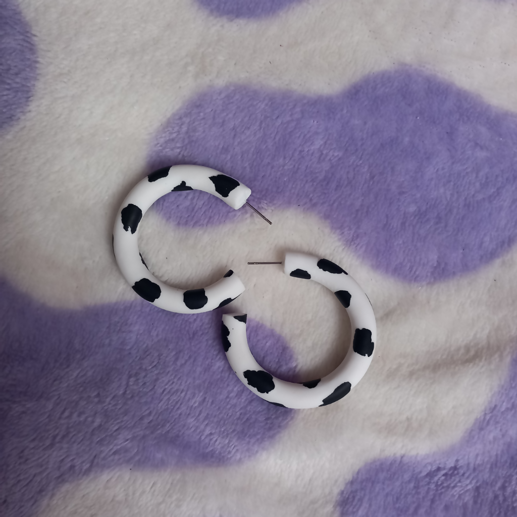 Polymer Clay Large Hoop Earrings