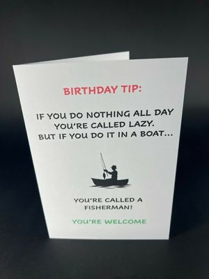 Fisherman Birthday Tip - Cheeky Card