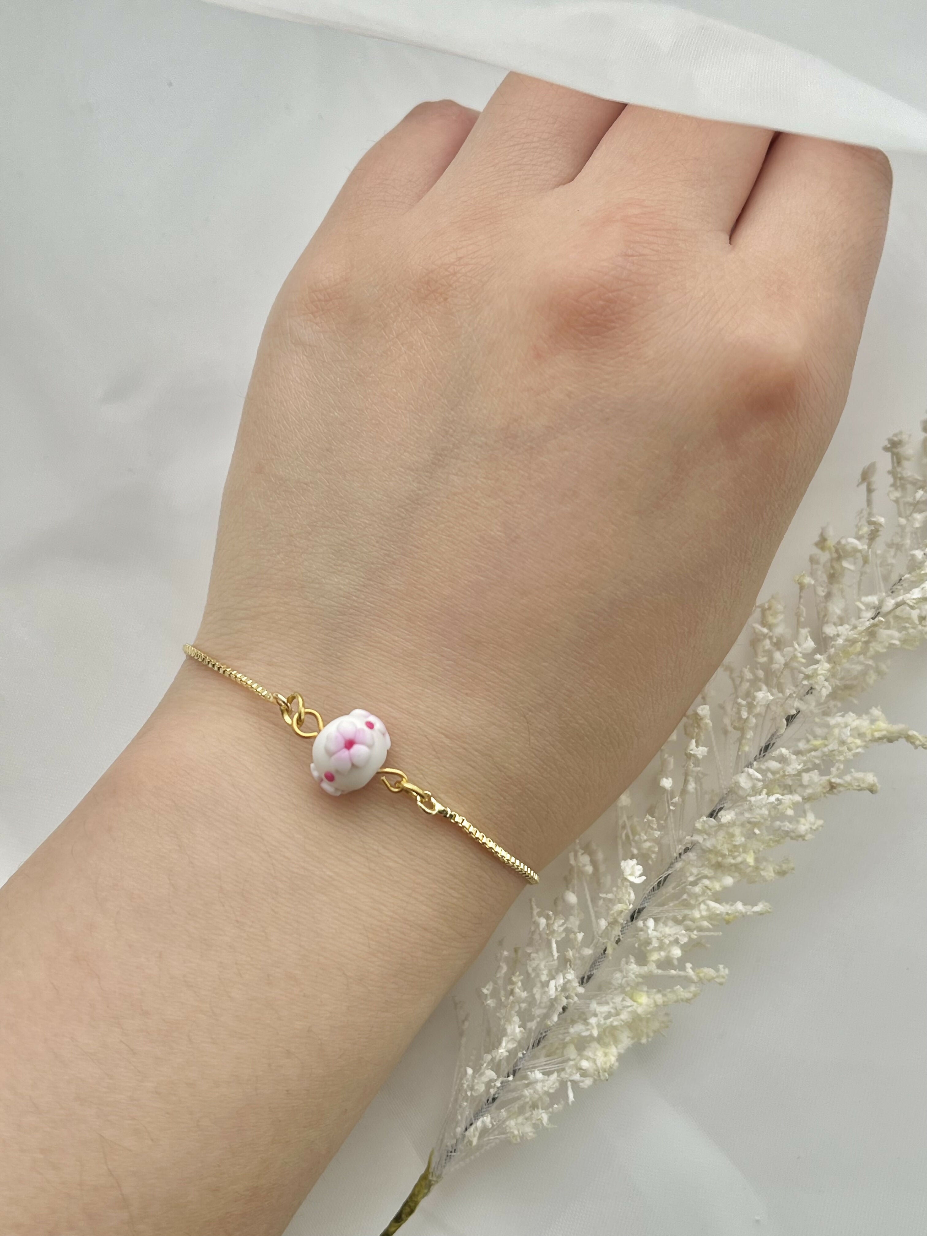 Cherry Blossom Bracelets - Handmade Polymer Clay Bracelets