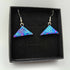 Pink and Blue Rippled Triangular Dichroic Earrings