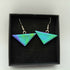 Blue and Pink Shimmer Triangle Earrings