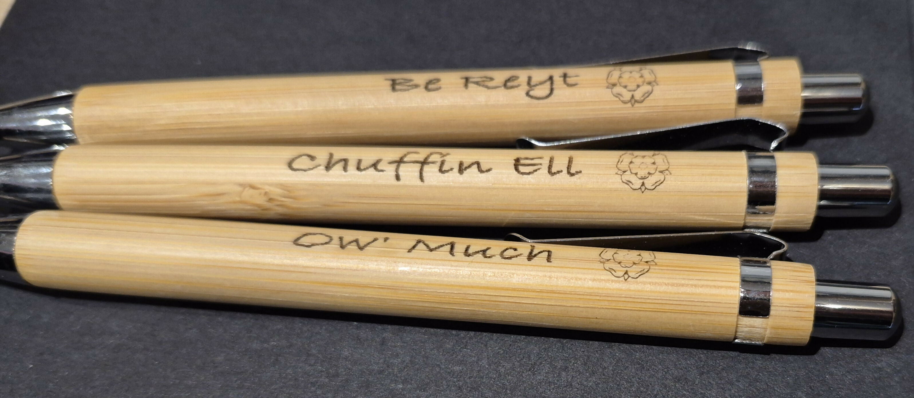 Personalised Engraved Bamboo Pens – Refillable Ballpoint