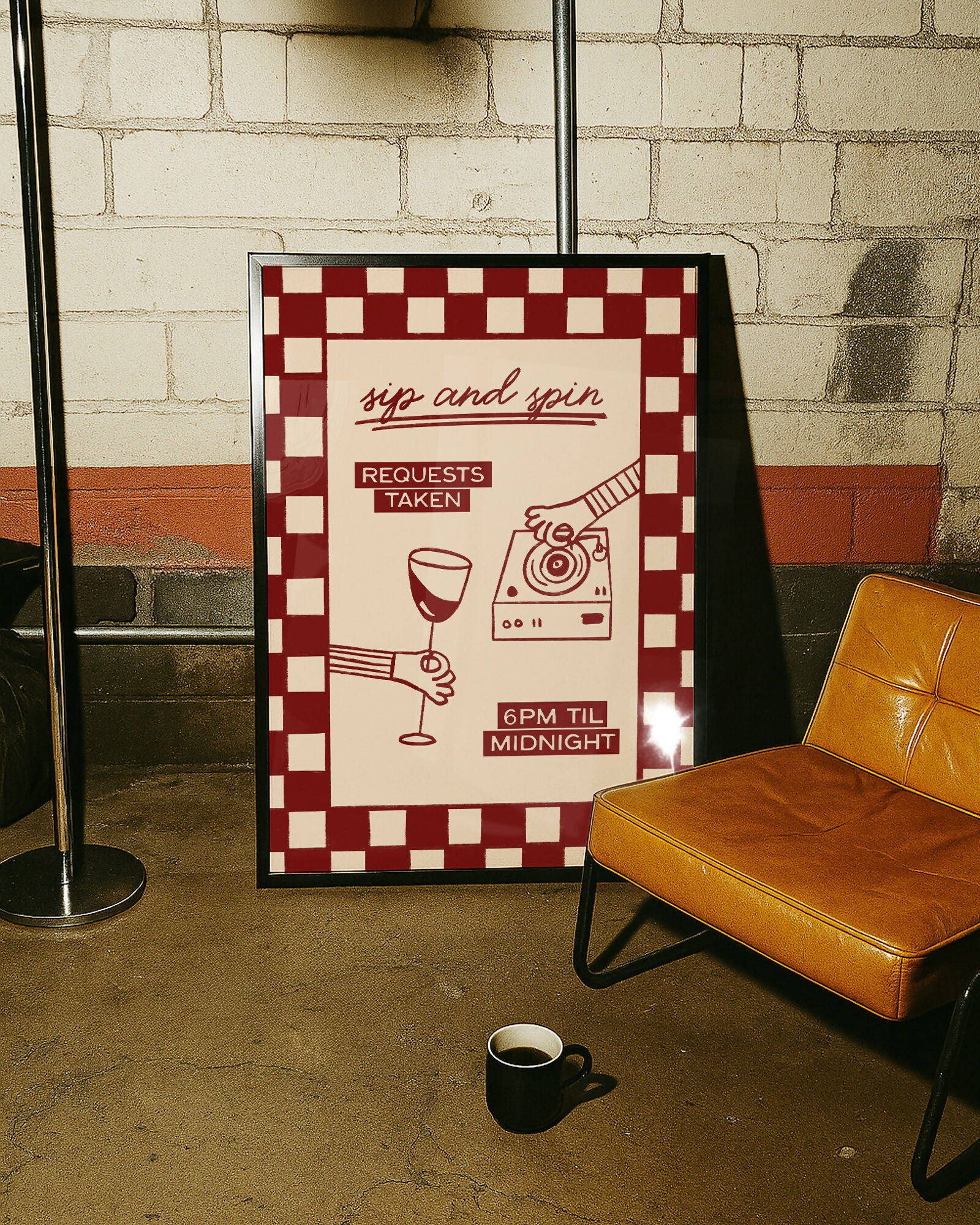 Sip and Spin – Wine and Records print