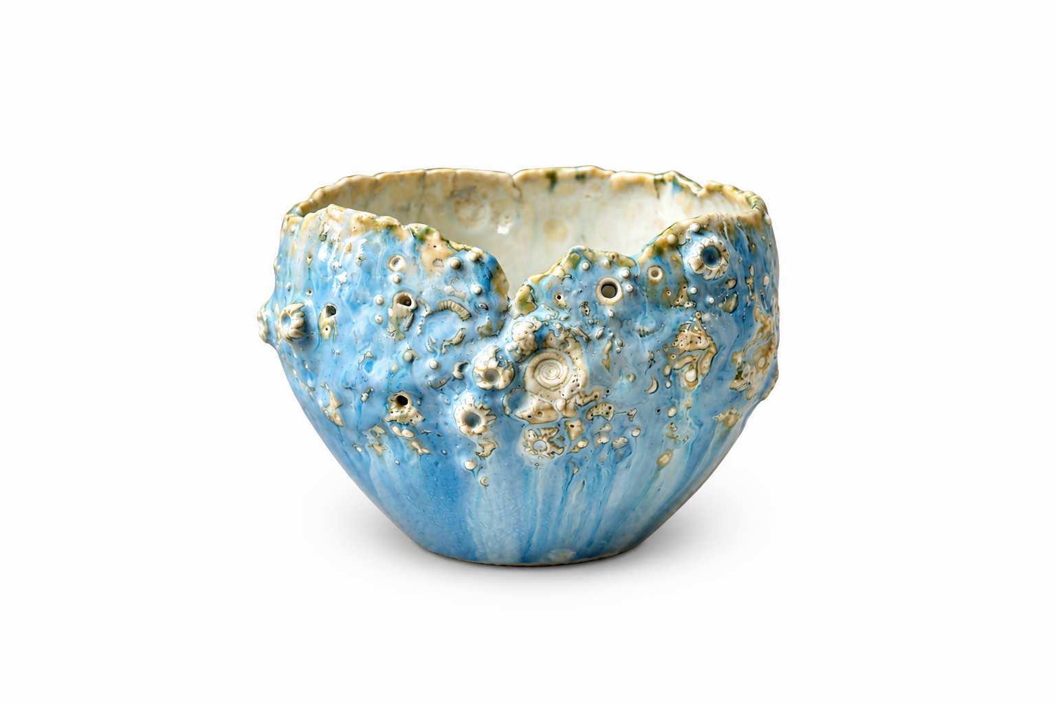 Pale Blue Fossil Vase