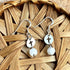 Sterling Silver Cross Earrings with Moonstone