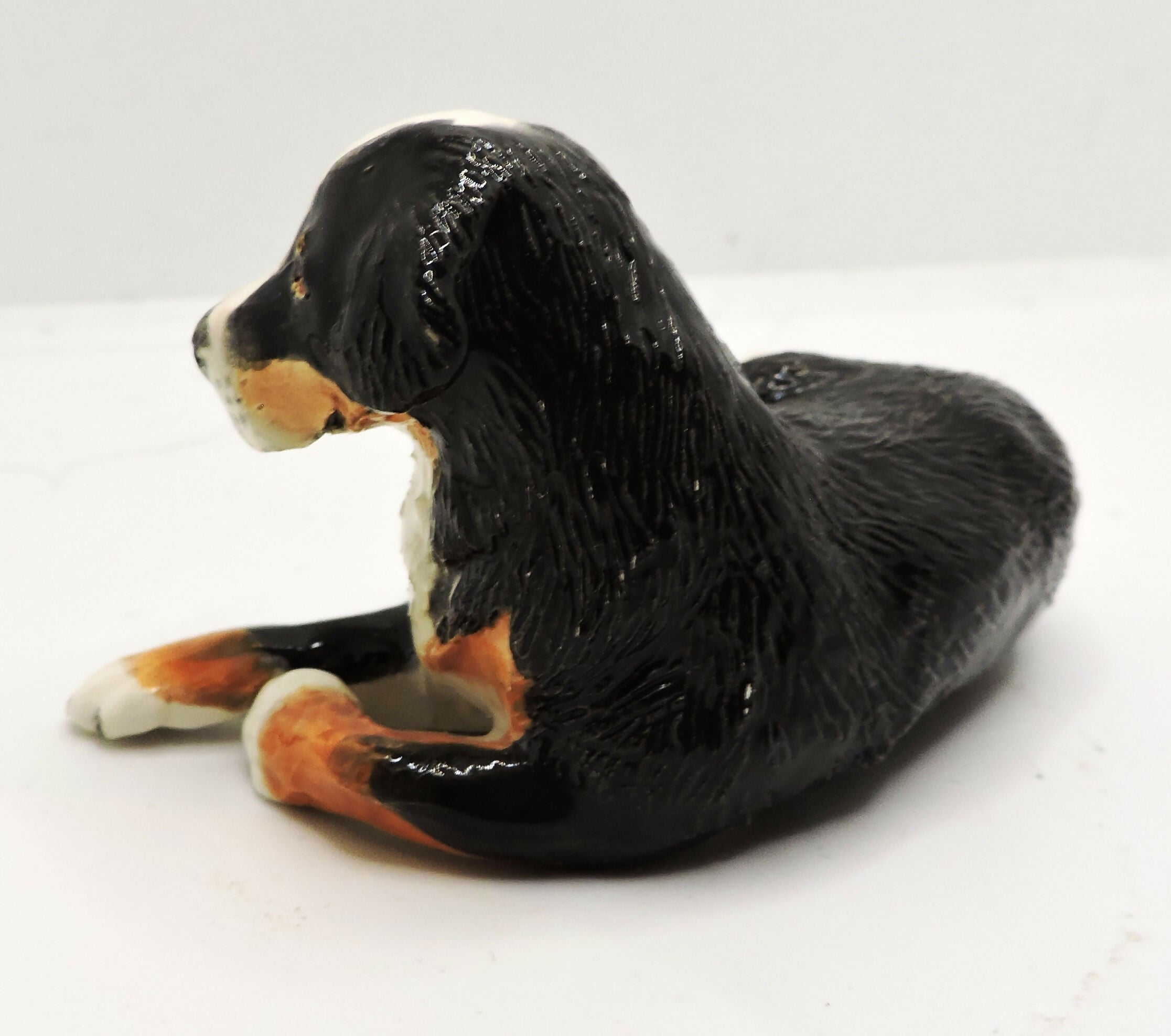 Ceramic Bernese Mountain dog sculpture