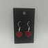 Dark Red Heart Enamel Earrings
